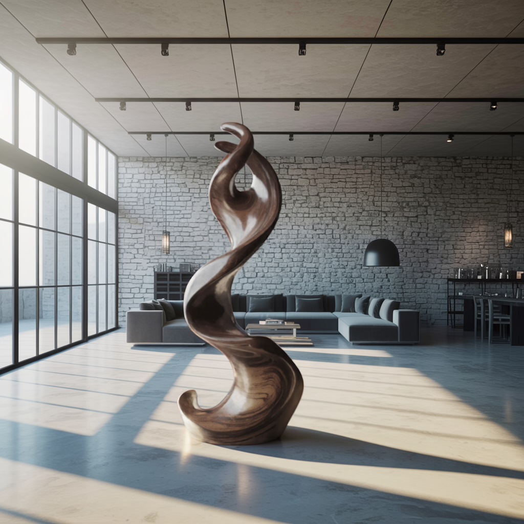 Farmhouse Large Twisted Spiral Floor Art For Living Room