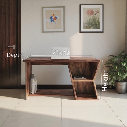 Handmade Writing Desk With Geometric Design For Home Office