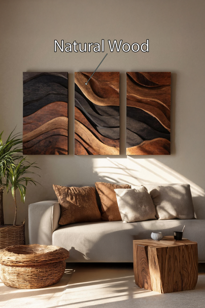Handcrafted Rectangle Solid Wood Wall Art For Living Room