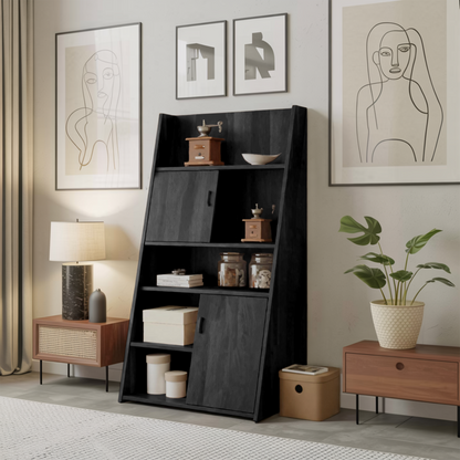 Modern Slanted Cabinet With Sliding Doors For Kitchen Entryway And Living Room