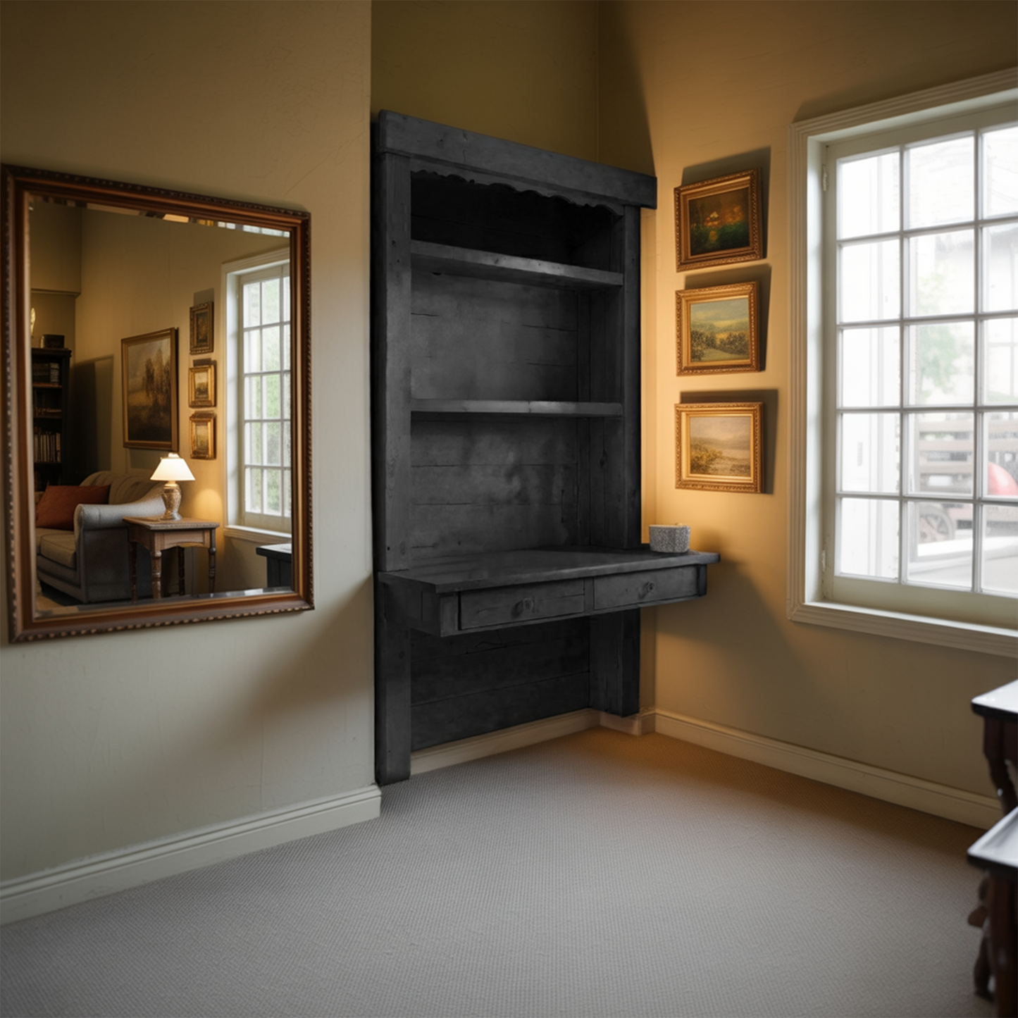 Rustic Floating Desk For Cozy Home Office Setup