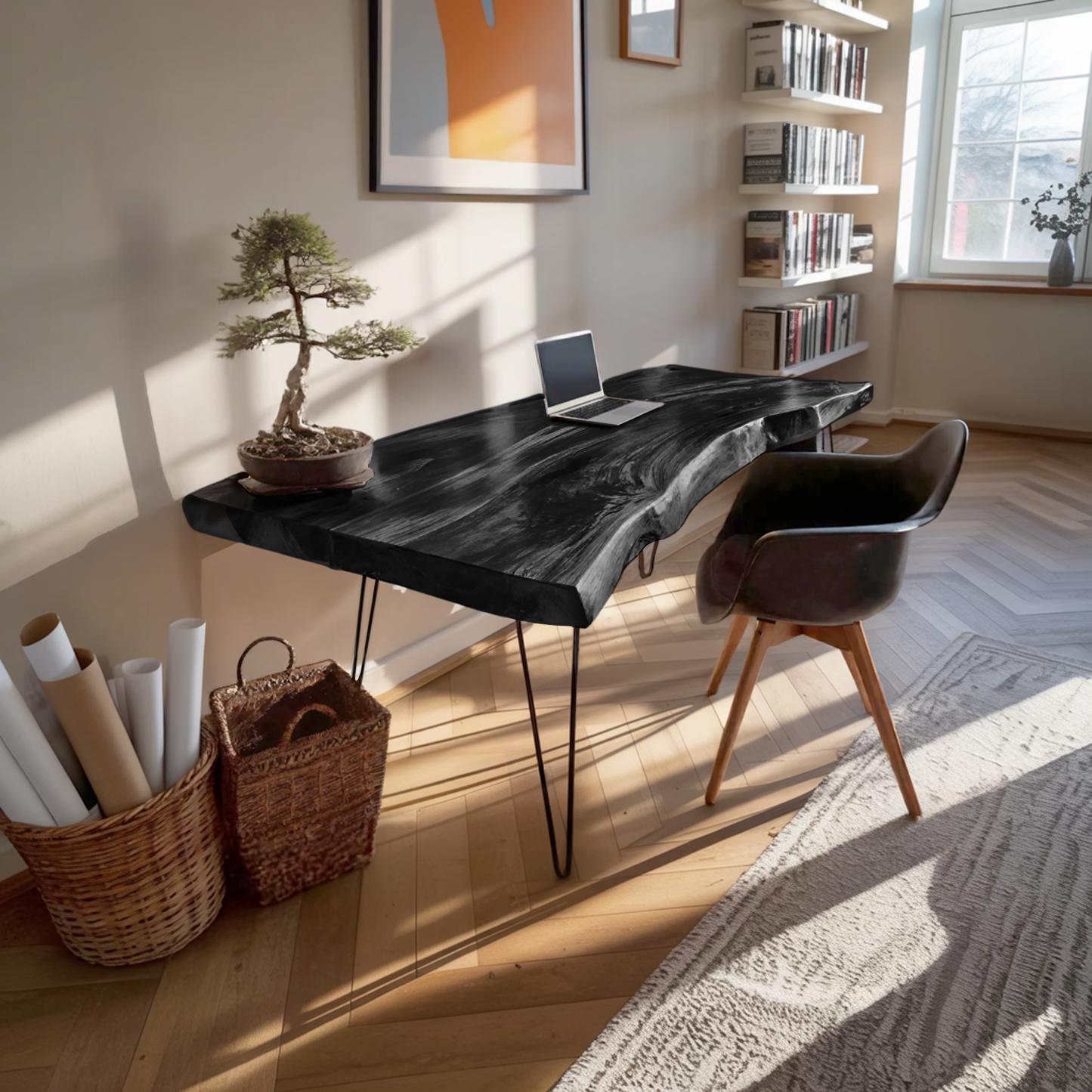 Handcrafted Solid Wood Desk For Bedroom Decor