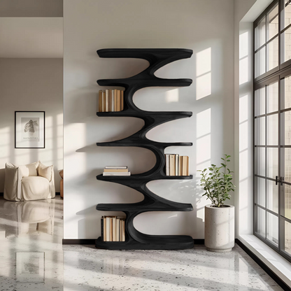 Modern Organic Curved Bookshelf For Living Room