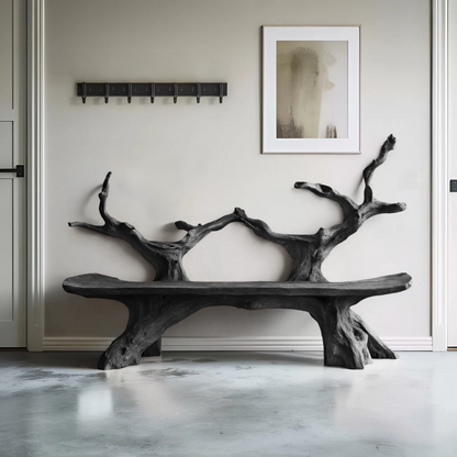 Mid Century Live Edge Bench For Elegant Patio