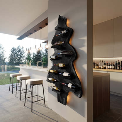 Mid Century Solid Wood Wine Rack For Entryway Furniture Style