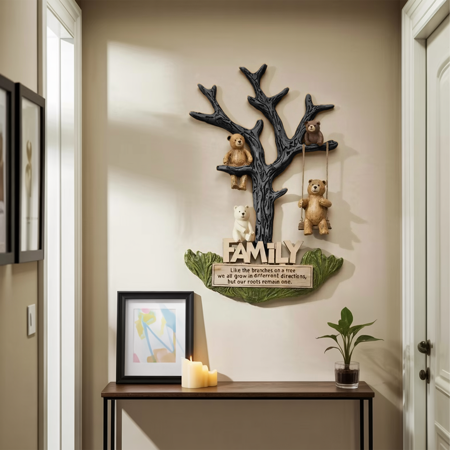 Rustic Bear Family Wall Art For Living Room Nursery Or Entryway