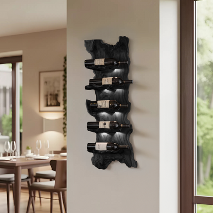 Modern Wooden Live Edge Wine Holder For Entryway Furniture