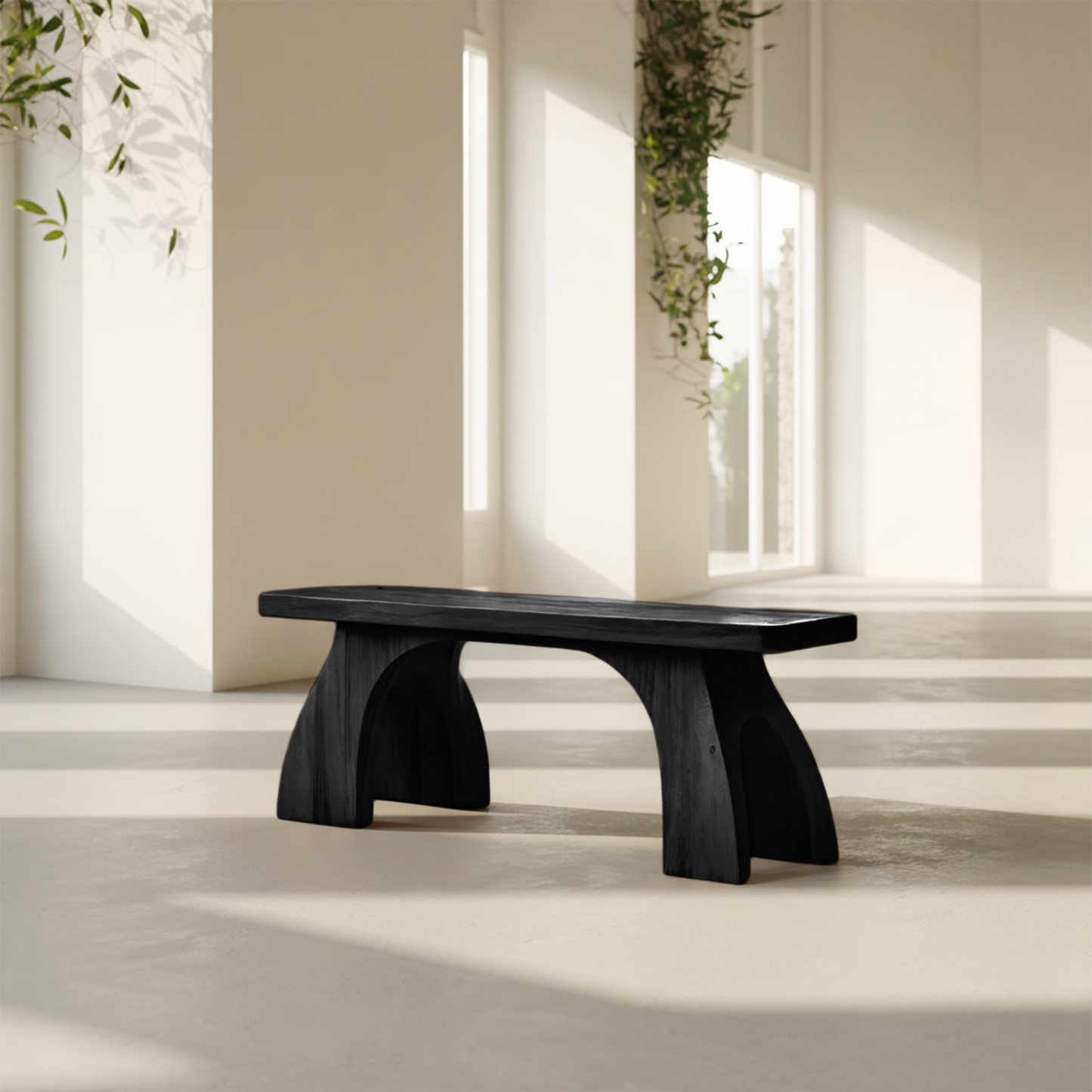 Modern Bench With Arched Leg Design For Entryway