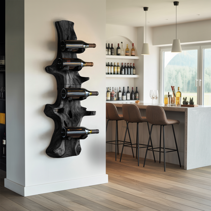 Handcrafted Live Edge Wine Holder For Modern Furniture Decor