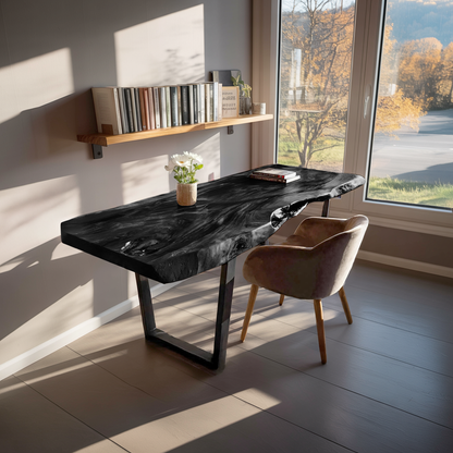 Modern Wooden Live Edge Desk For Small Spaces