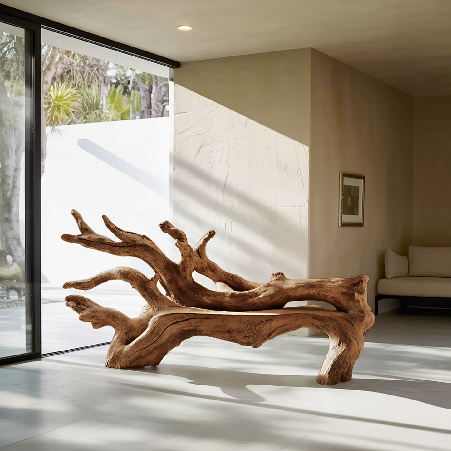 Handcrafted Branch Bench For Versatile Living Room Seating