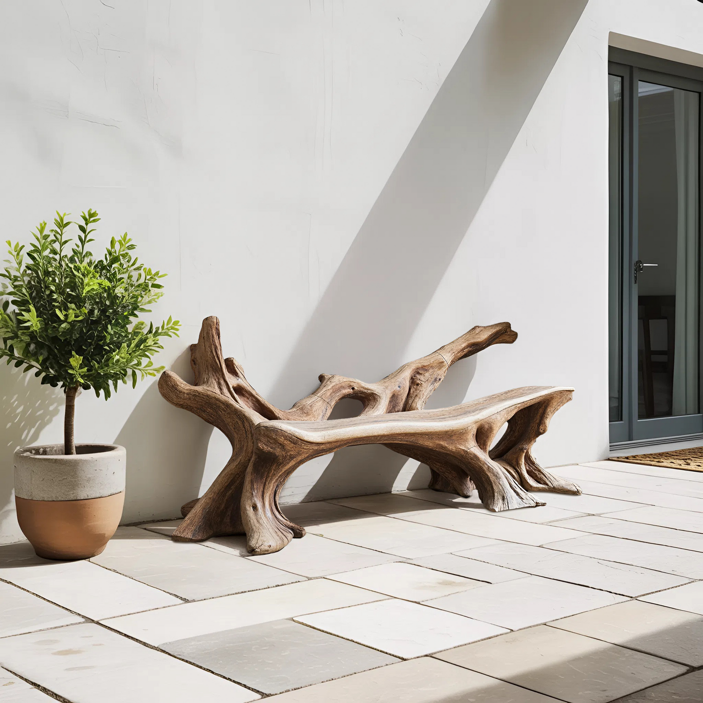 Handcrafted Wooden Bench Outdoor Seating For Durable Patios