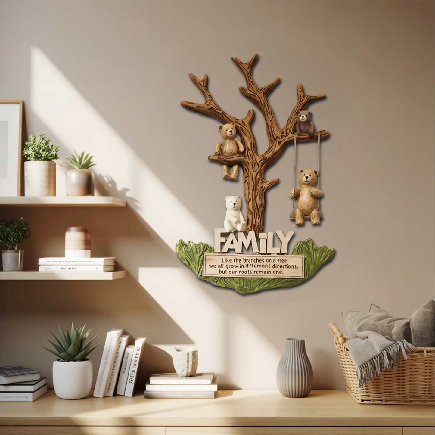 Rustic Bear Family Wall Art For Living Room Nursery Or Entryway