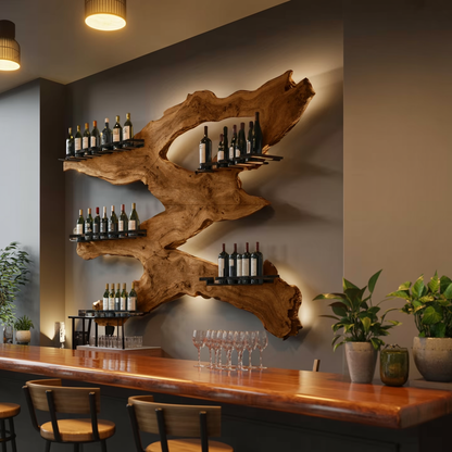 Handcrafted Wine Holder For Kitchen Wine Wall Accent