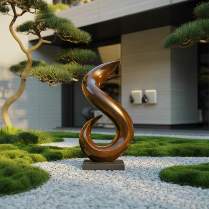 Handmade Abstract Wooden Sculpture For Living Room