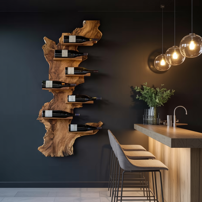 Modern Live Edge Wine Holder For Living Room Furniture Decor