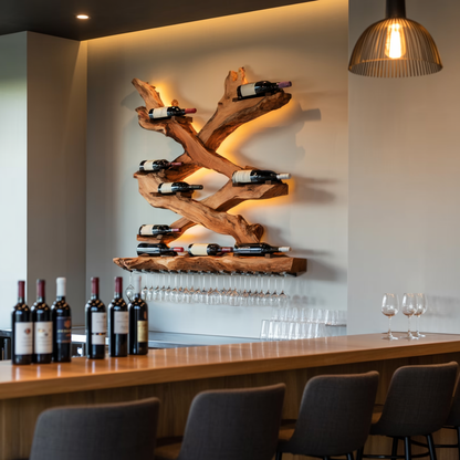 Mid Century Wine Rack For Living Room Bottle Display