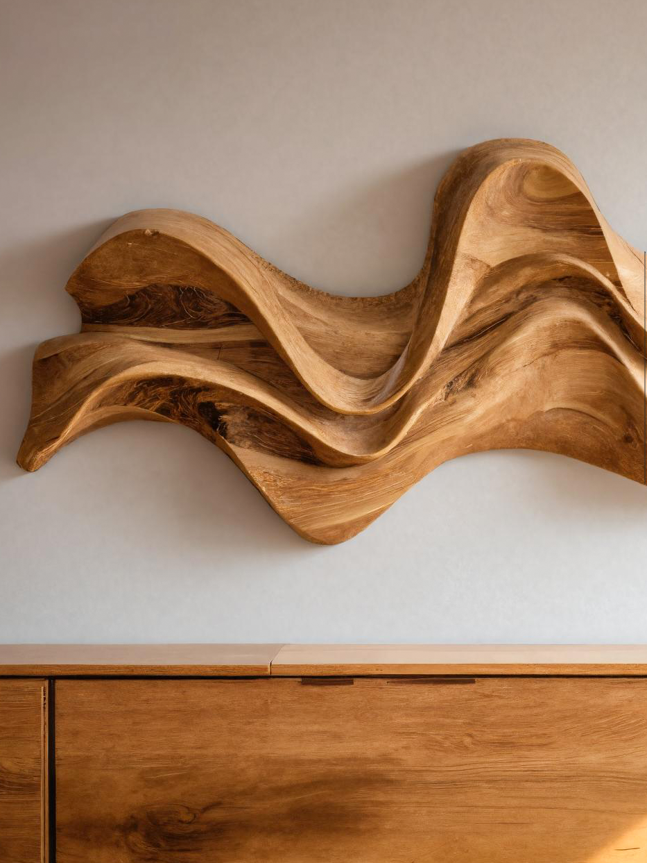 Modern Wavy Wall Art Sculpture For Living Room