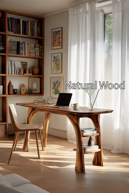 Farmhouse Solid Wood Desk For Bedroom Or Creative Workspace