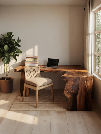 Rustic Live Edge L Shaped Desk For Home Workspace