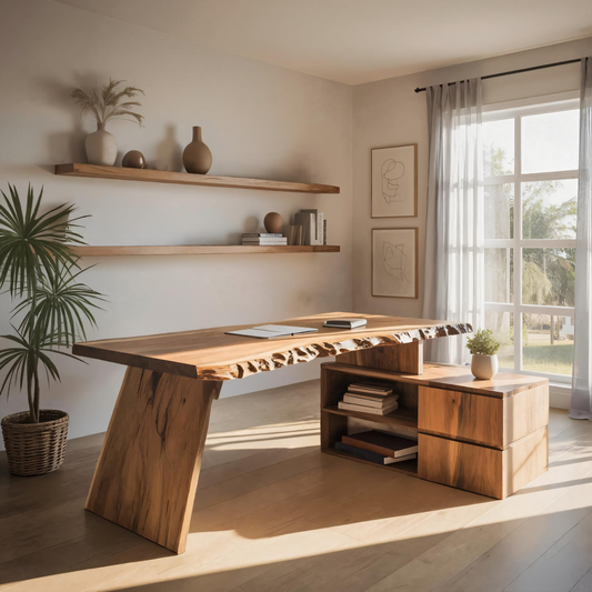 Modern Desk With Storage Shelf For Home Workspace
