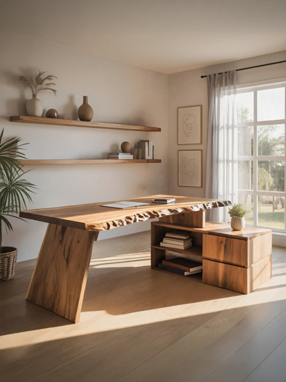 Modern Desk With Storage Shelf For Home Workspace