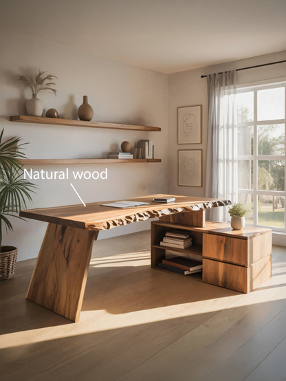 Modern Desk With Storage Shelf For Home Workspace