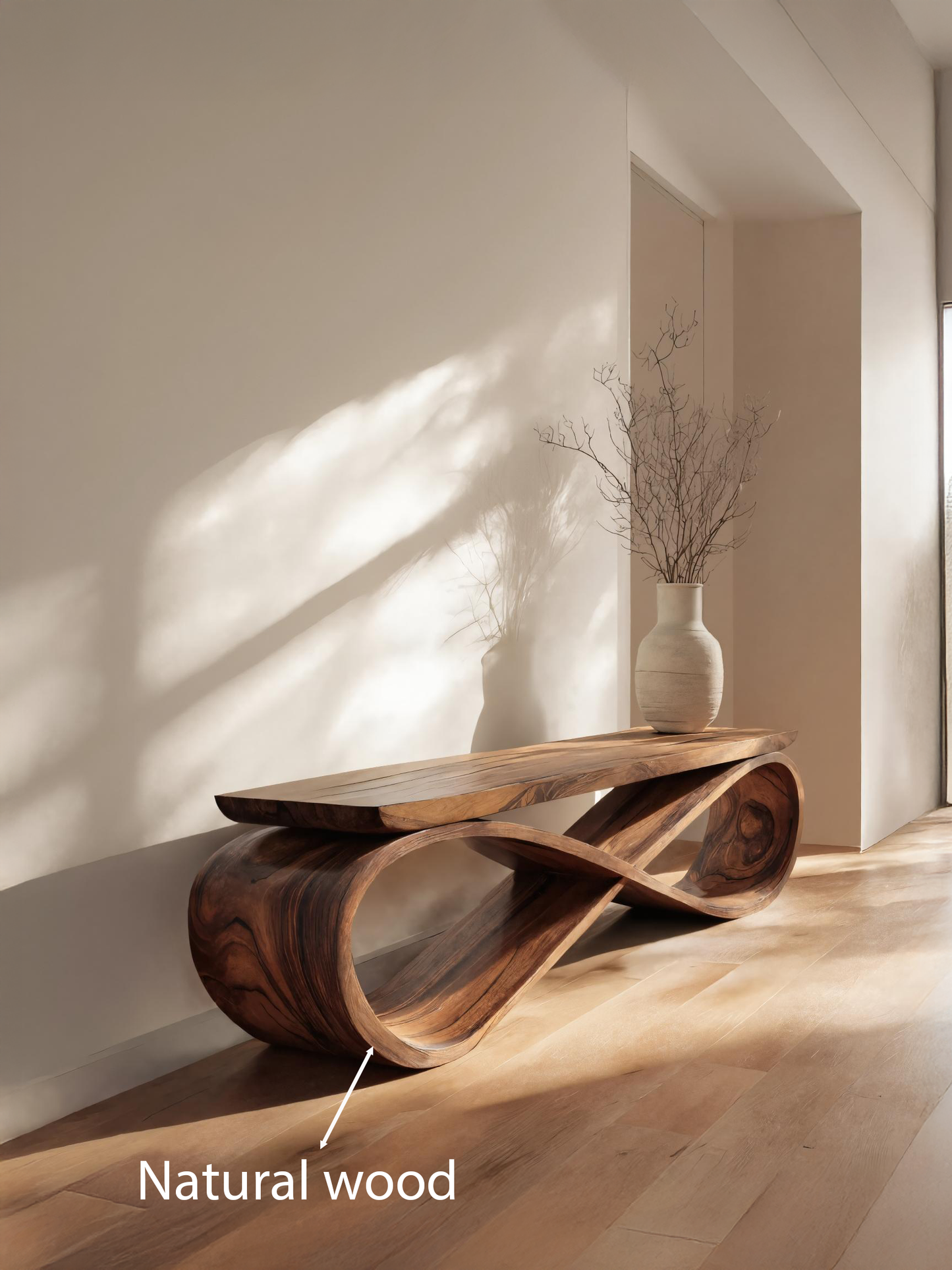 Infinity Loop Sculptural Bench For Entryway Or Living Room