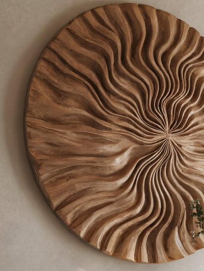 Round Wall Art With Wave Design For Entryway