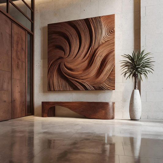 Modern Wall Art Panel With Wave Design For Living Room