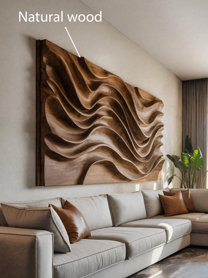 Modern Wall Art With Wave Design For Living Room