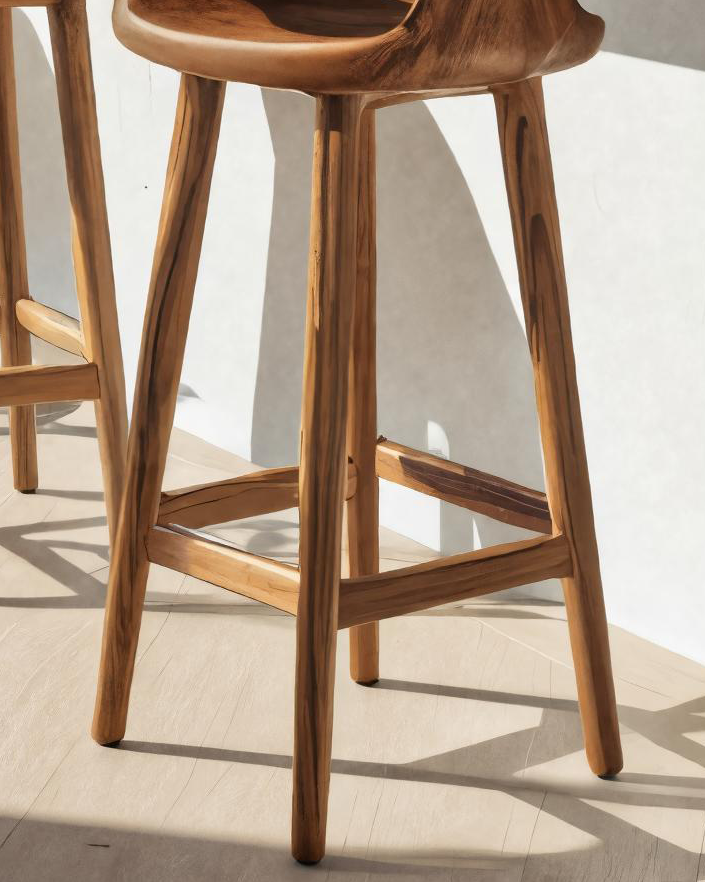 Modern Bar Stool With Curved Backrest For Kitchen