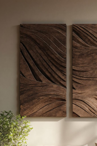 Modern Rectangle Solid Wood Wall Art For Bedroom