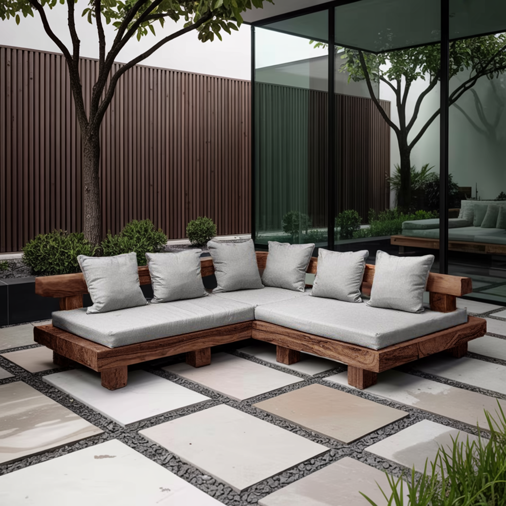 Minimalist Outdoor Sofa Set For Patio Garden And Poolside