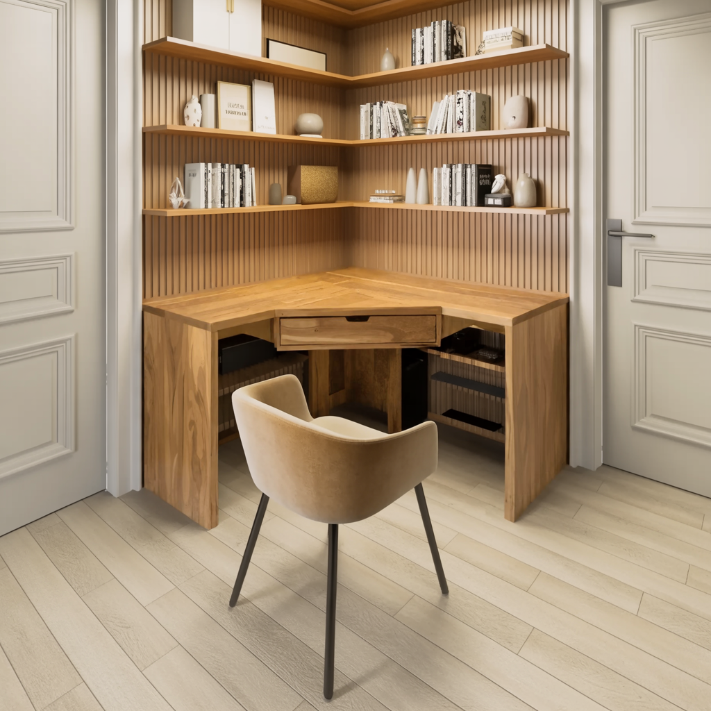 Modern Minimalist Corner Desk For Home Office Setup