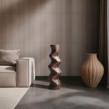 Mid Century Abstract Wood Sculpture For Home Decor