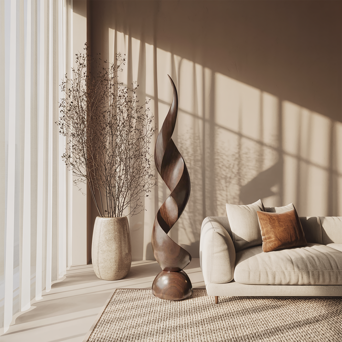 Handcrafted Organic Contemporary Landscape Sculpture For Office Decor