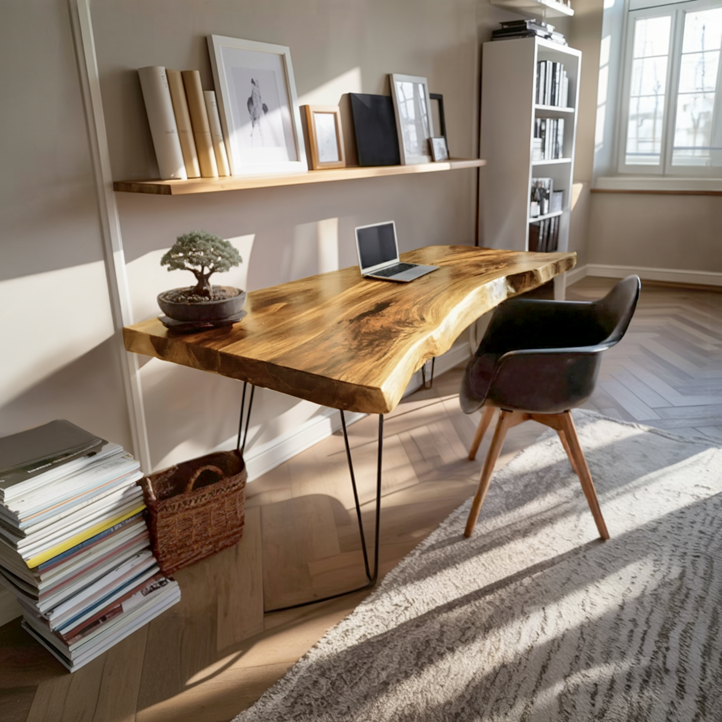 Handcrafted Solid Wood Desk For Bedroom Decor