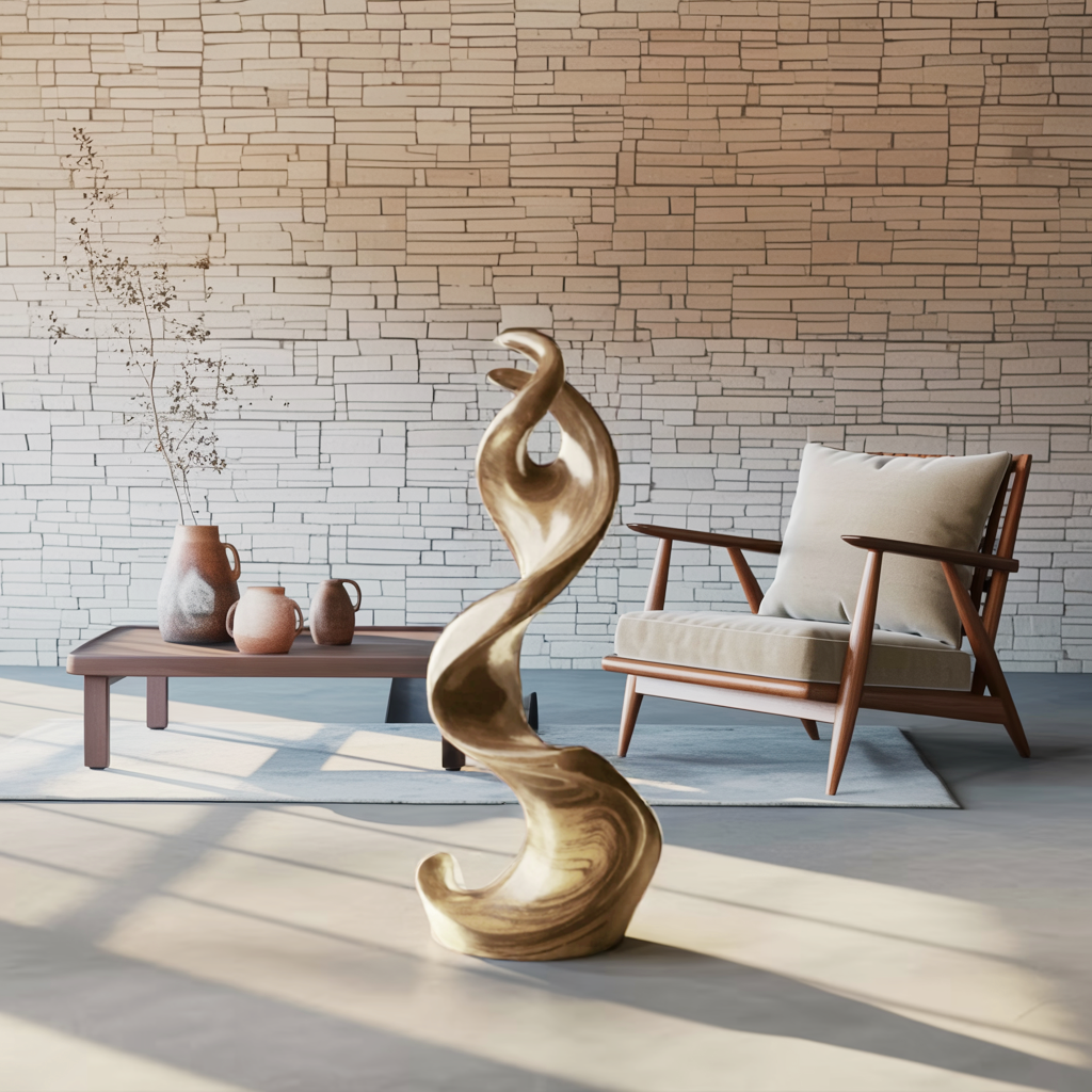 Farmhouse Large Twisted Spiral Floor Art For Living Room