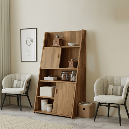 Modern Slanted Cabinet With Sliding Doors For Kitchen Entryway And Living Room