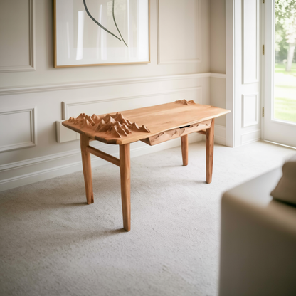 Mountain Carving Desk With 3D Detail For Studio Office And Reading Corner