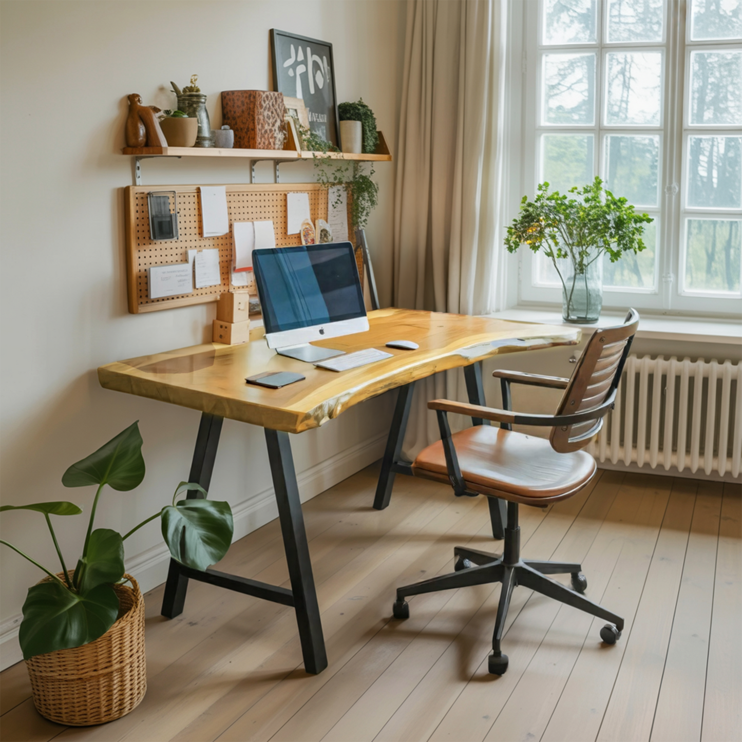 Rustic Live Edge Desk For Home Office Setup