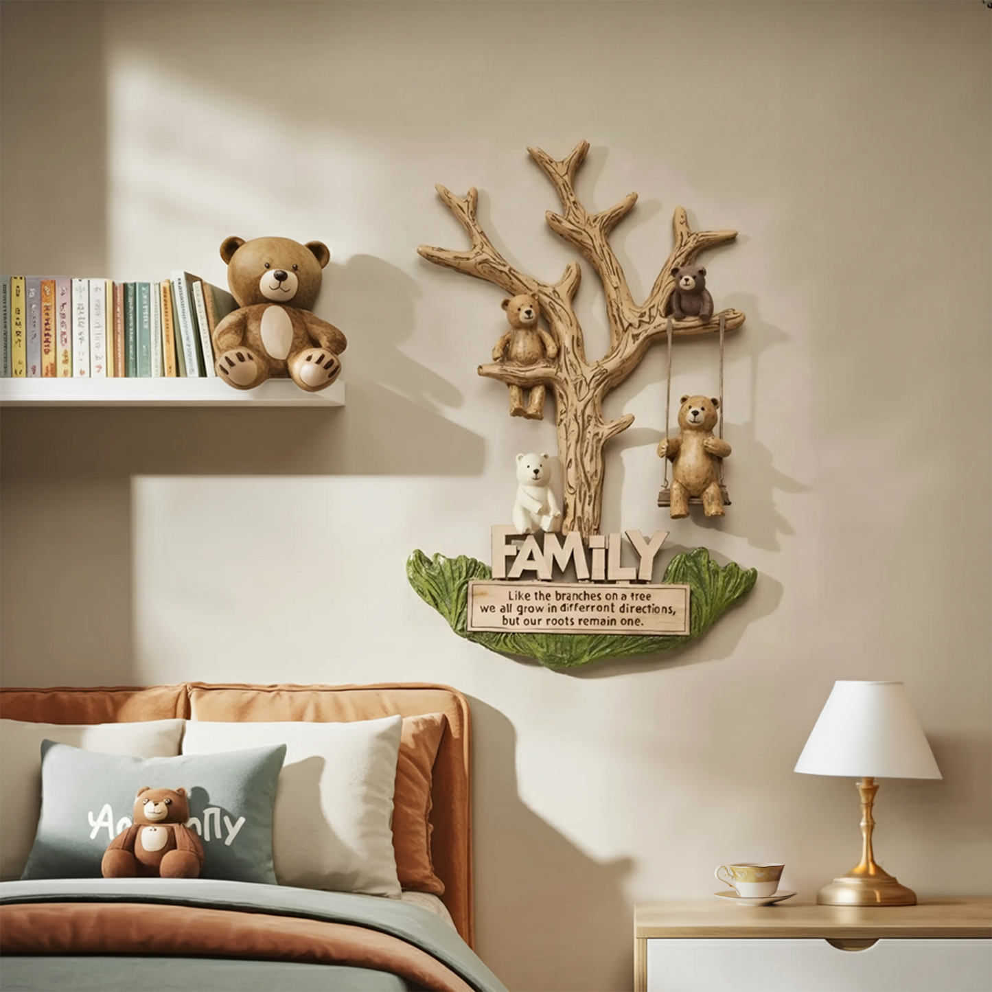 Rustic Bear Family Wall Art For Living Room Nursery Or Entryway