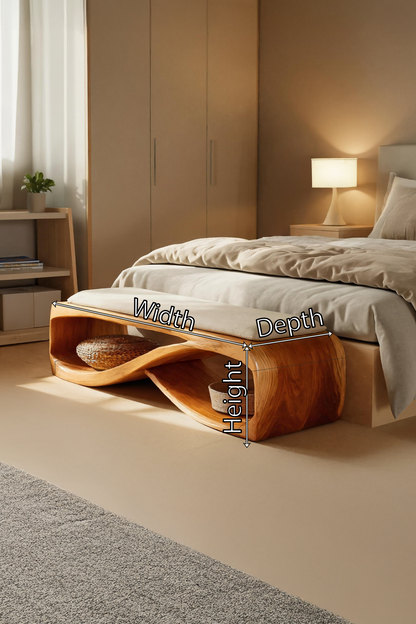 Contemporary Wooden Bench For Bedroom Furniture Decor