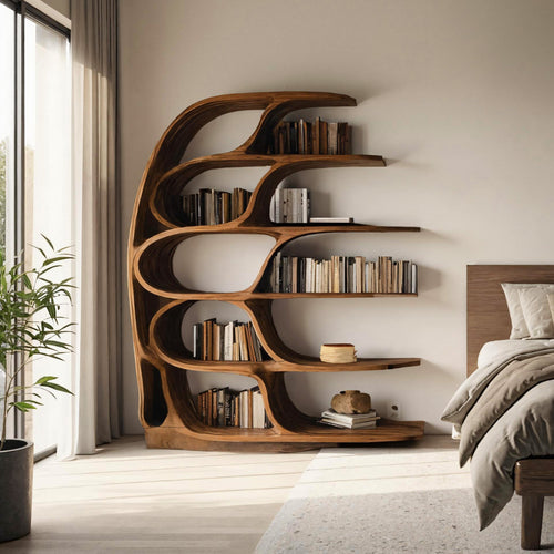 Modern Sculptural Bookshelf For Bedroom Or Living Room