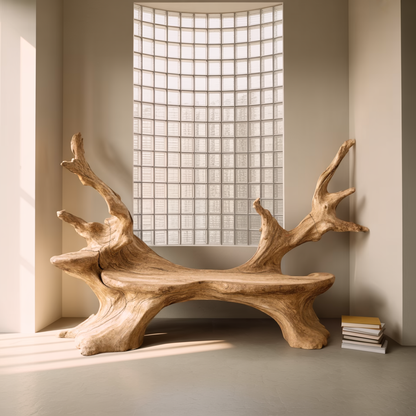 Mid Century Live Edge Bench For Elegant Living Room Accents