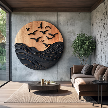 Rustic Large Sculpture Wall For Furniture Decor Style