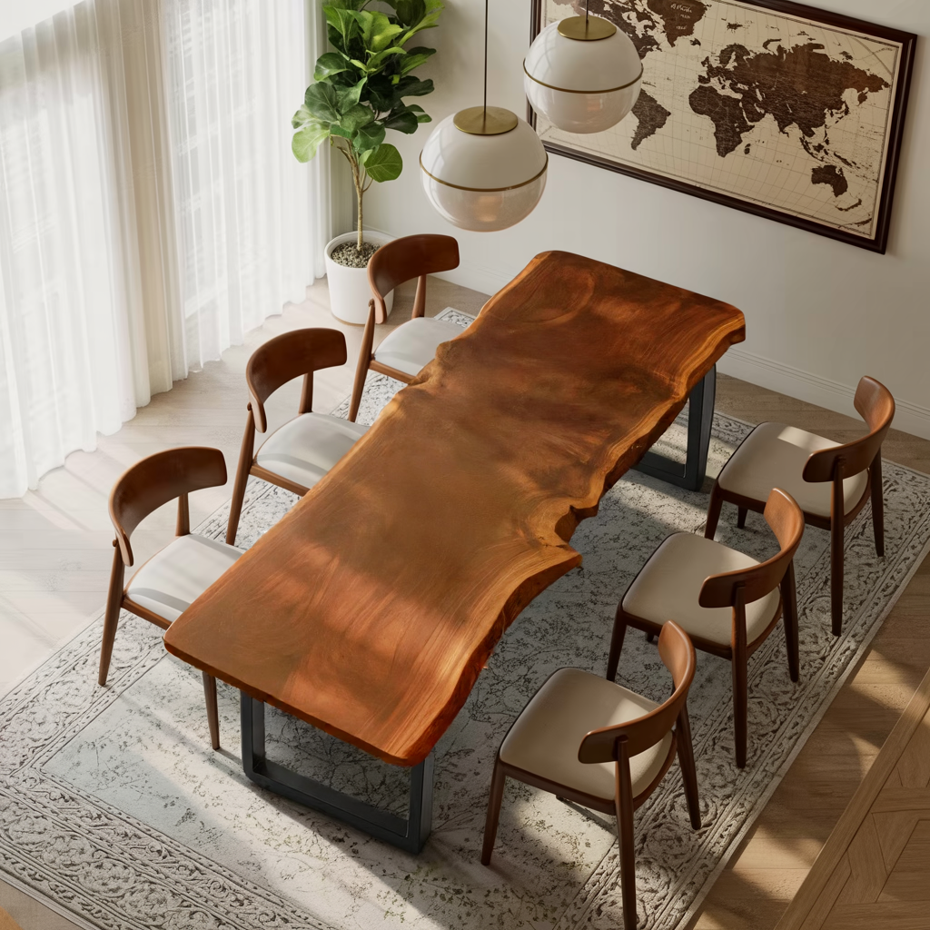 Rustic Live Edge Conference Table For Modern Office