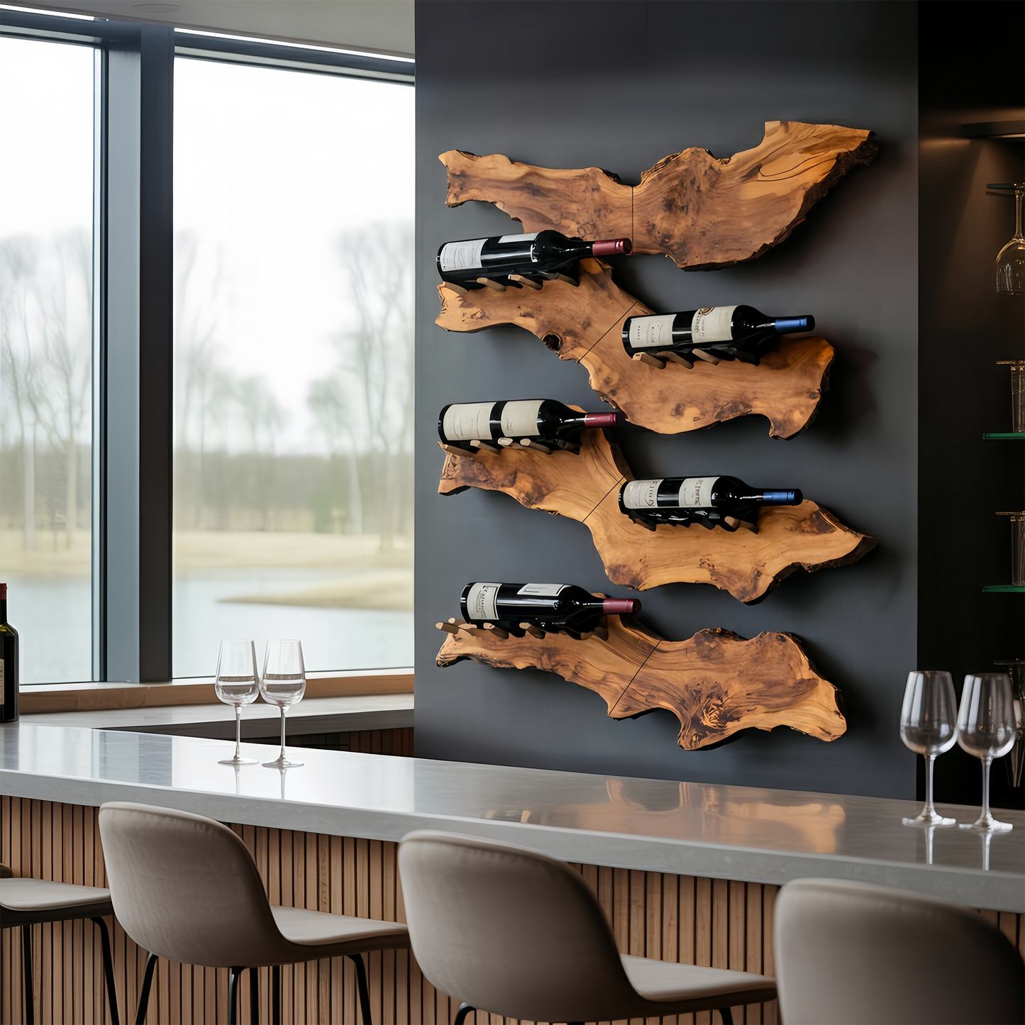 Farmhouse Wooden Wine Holder For Entryway Wine Storage Decor