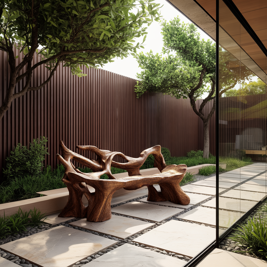 Farmhouse Wooden Bench For Weather Resistant Patio Decor